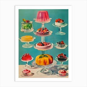 Jelly Dessert Platter Retro Collage 5 Art Print