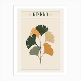 Ginkgo Tree Minimal Japandi Illustration 1 Poster Art Print
