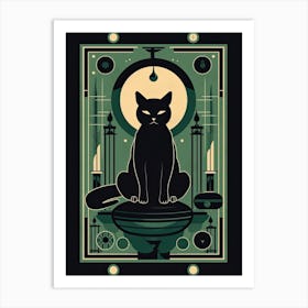 The Tower, Black Cat Tarot Card 2 Art Print