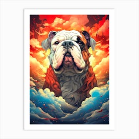 Bulldog In The Clouds Art Print