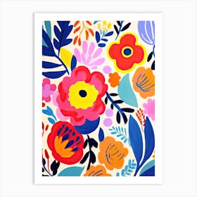 Matisse Style Petal Waltz; Whimsical Dance Art Print