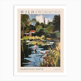 Wild Swimming At Hampstead Heath London 2 Poster Art Print