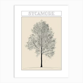 Sycamore Tree Minimalistic Drawing 2 Poster Art Print
