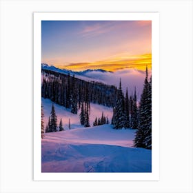 Vail, Usa Sunrise Skiing Poster Art Print