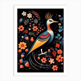 Folk Bird Illustration Lapwing 4 Art Print