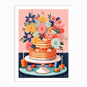 Birthday Cake Illustration 2 Art Print