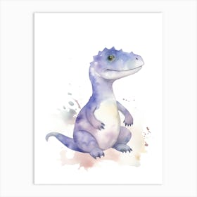 Baby Tyrannosaurus Dinosaur Watercolour Illustration 2 Art Print