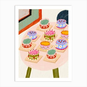 Cakes On A Table 1 Art Print