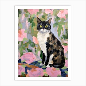 A Japanese Bobtail Cat Painting, Impressionist Painting 1 Art Print