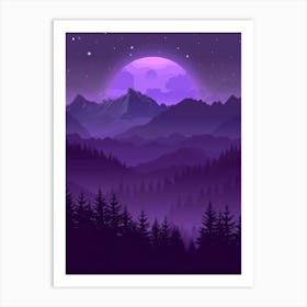 Purple Mountain Landscape 1 Art Print