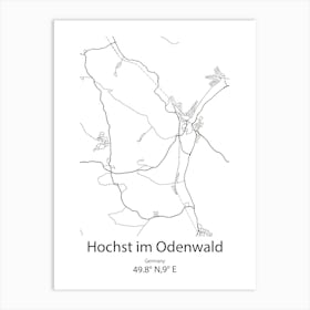 Hochst Im Odenwald,Germany Minimalist Map Art Print