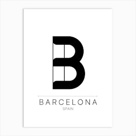 Barcelona City Typography Wall Art Print