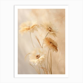 Boho Dried Flowers Gerbera Daisy 4 Art Print