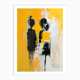 Two People In Yellow And Black Art Print