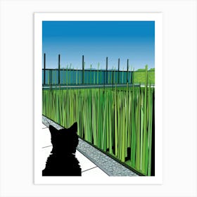 Cat In The Grass 2 Art Print