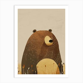 Brown Bear In The Grass Art Print