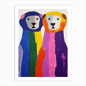 Colourful Kids Animal Art Otter 2 Art Print
