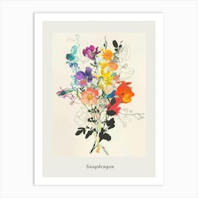 Snapdragon 3 Collage Flower Bouquet Poster Art Print
