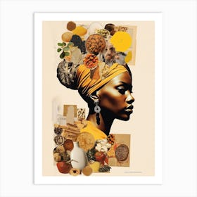 Afro Collage Portrait 7 Art Print