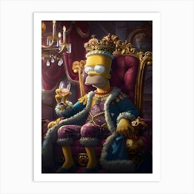 Vintage Simpsons Baroque Art Print