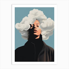 Woman With A Cloud On Her Head Art Print