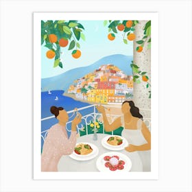 Girls in Positano Art Print