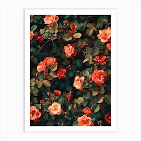 Wallpaper Roses Inspired By William Morris 1 Art Print