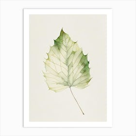 Sycamore Leaf Minimalist Watercolour 2 Art Print