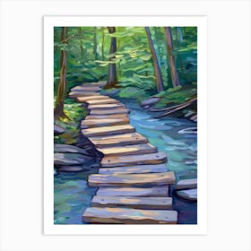 Wooden Bridge In The Woods Art Print