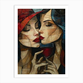 Two Women Kissing 7 Art Print