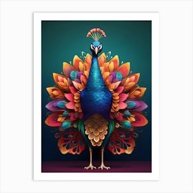 Colorful Peacock 1 Art Print