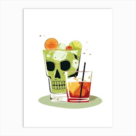 Illustration Zombie Floral Infusion Cocktail 4 Art Print