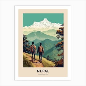 Poon Hill Trek Nepal 4 Vintage Hiking Travel Poster Art Print