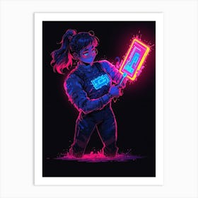 Neon Girl 1 Art Print