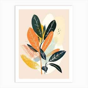 Prayer Plant Minimalist Illustration 8 Art Print