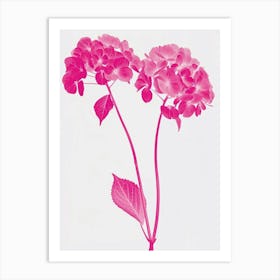 Hot Pink Hydrangea 2 Art Print