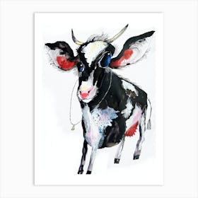 Hand drawn cute cow Art Print