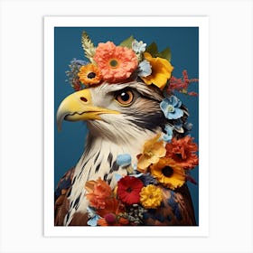 Bird With A Flower Crown Falcon 1 Art Print