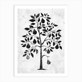 Pear Tree Simple Geometric Nature Stencil 2 Art Print