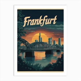 Aihrgdesign A Mid Century Modern Travel Poster For Frankfurt 2 Art Print