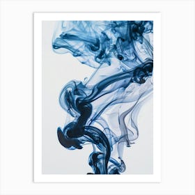 Ink Smoke On White Background 1 Art Print