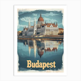 Aihrgdesign A Classic 1960s Travel Poster For Budapest Art Print