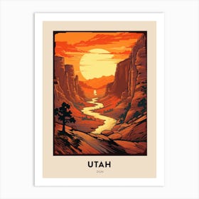 Zion Narrows Usa 1 Vintage Hiking Travel Poster Art Print