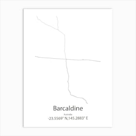 Barcaldine,Australia Minimalist Map Art Print