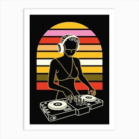 Dj woman 2 Art Print