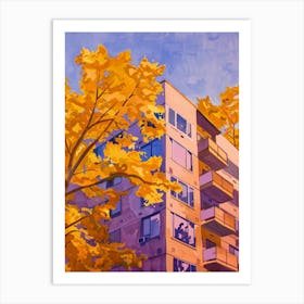 Autumn Apartment Building Art Print