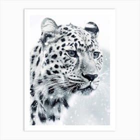 White Snow Leopard Art Print