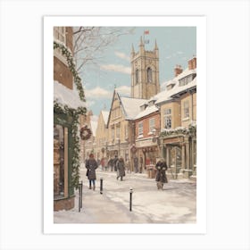 Vintage Winter Illustration Stratford Upon Avon United Kingdom 2 Art Print