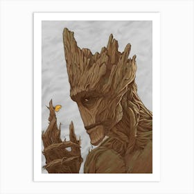 Guardians Of The Galaxy Groot Film Movie Art Print