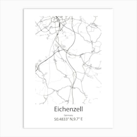 Eichenzell,Germany Minimalist Map Art Print